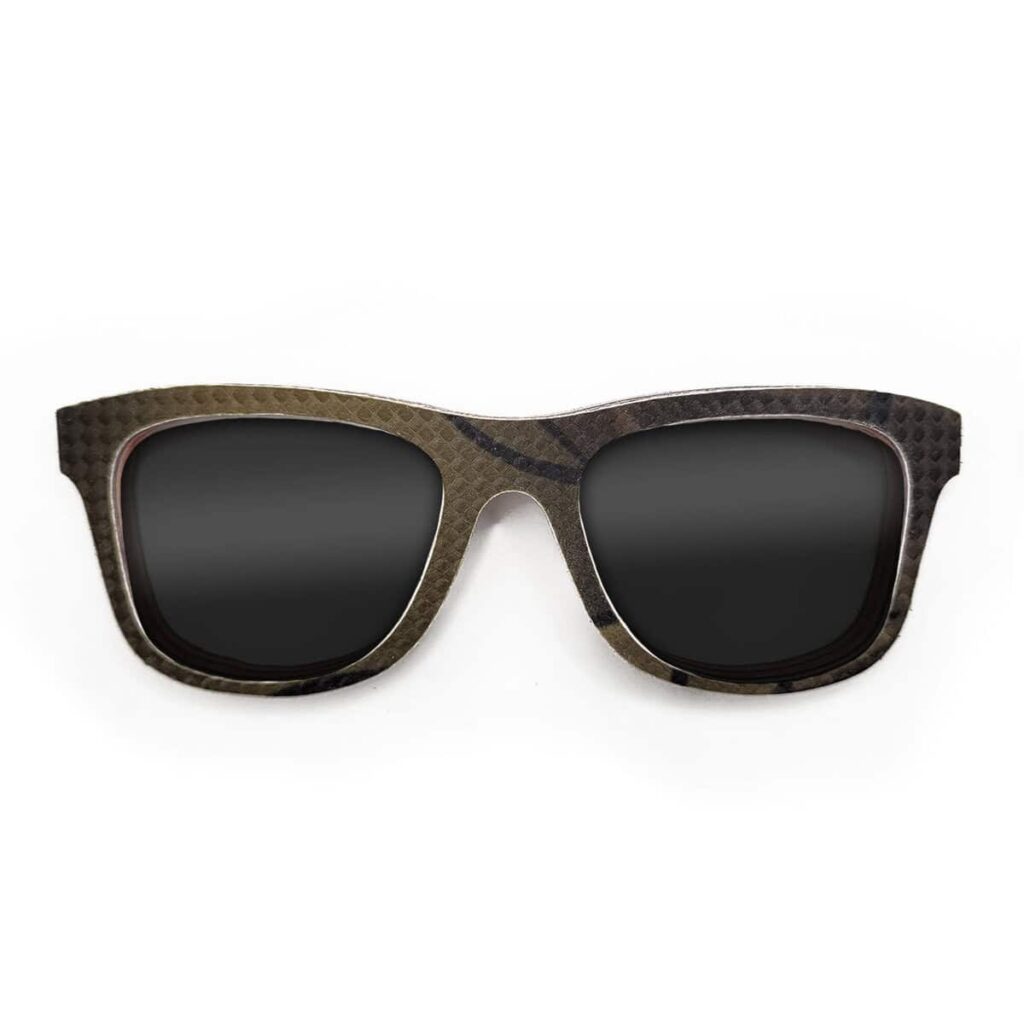 Wayfarer Style Recycled Wooden Snowboard Glasses (Large)