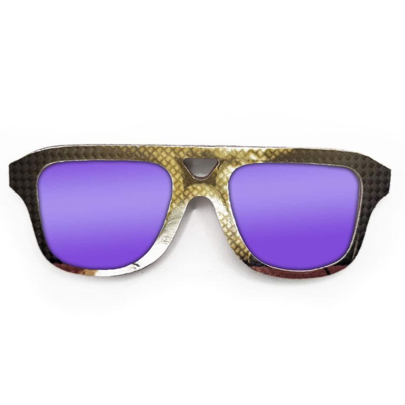 Aviator Style Recycled Wooden Snowboard Glasses - Image 2