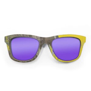 Wayfarer Style Recycled Wooden Skateboard Glasses (Large)