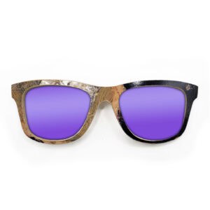 Wayfarer Style Recycled Wooden Skateboard Glasses (Large)