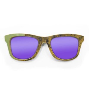 Wayfarer Style Recycled Wooden Skateboard Glasses (Large)