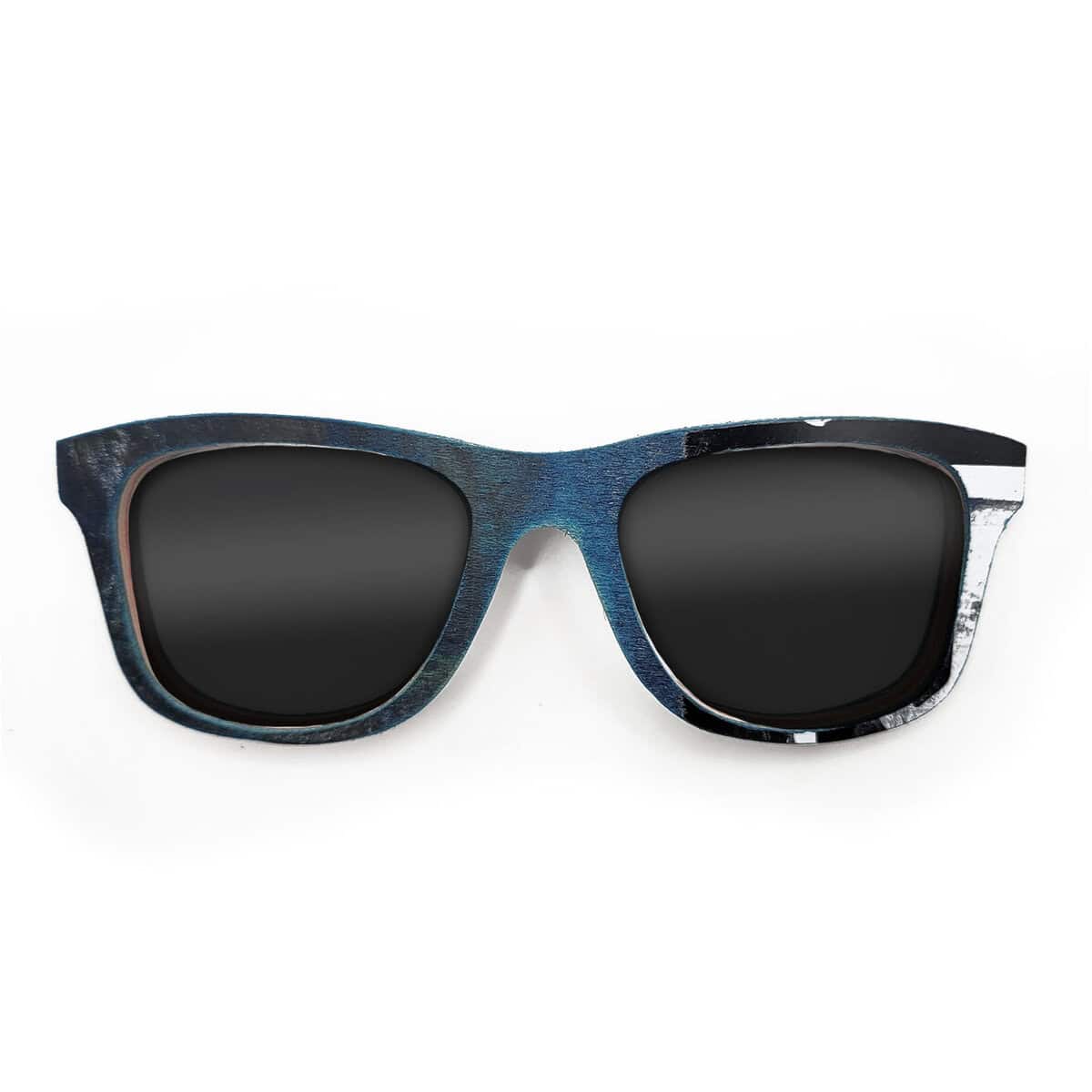 Wayfarer Style Recycled Wooden Skateboard Glasses (Large) - Image 1