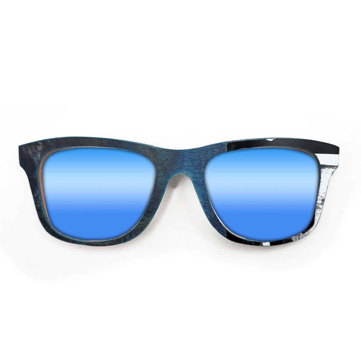 Wayfarer Style Recycled Wooden Skateboard Glasses (Large) - Image 4