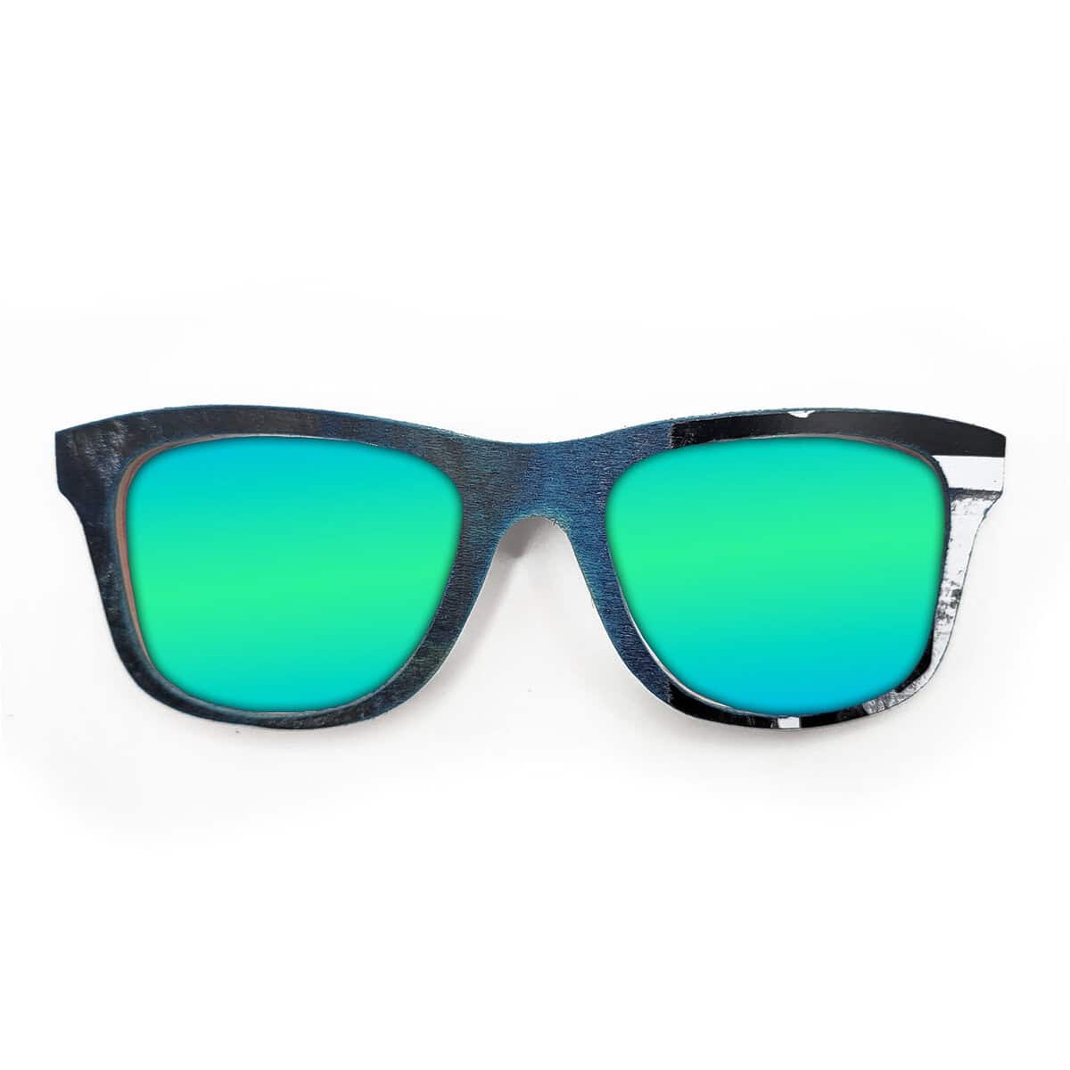 Wayfarer Style Recycled Wooden Skateboard Glasses (Large) - Image 3