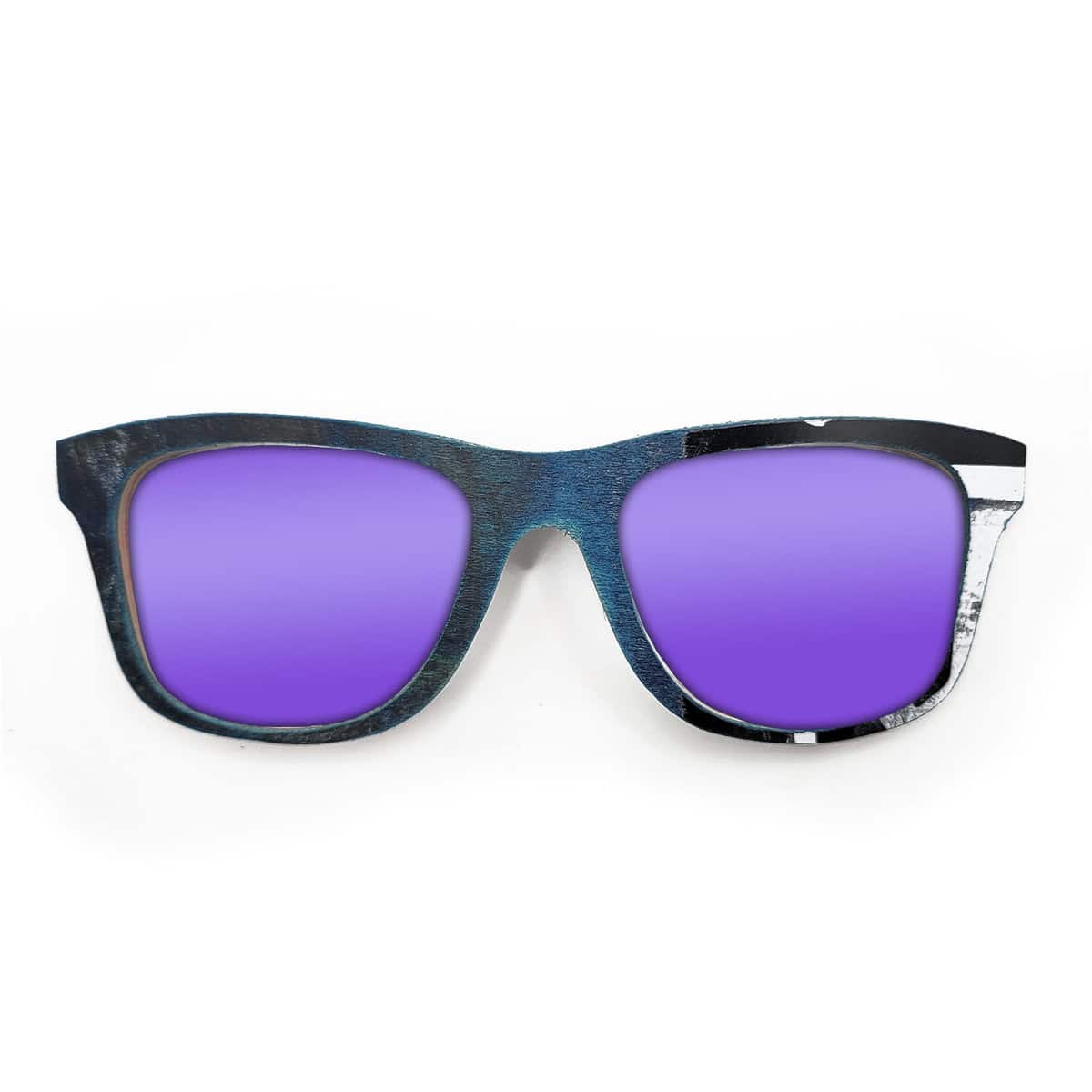 Wayfarer Style Recycled Wooden Skateboard Glasses (Large) - Image 2