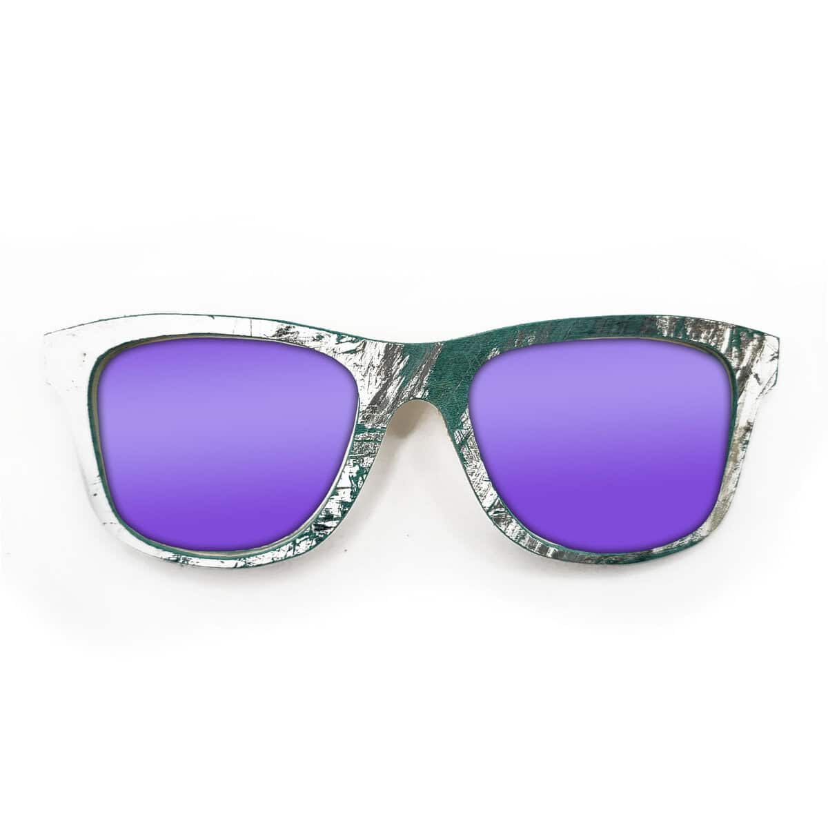 Wayfarer Style Recycled Wooden Skateboard Glasses (Large) - Image 2