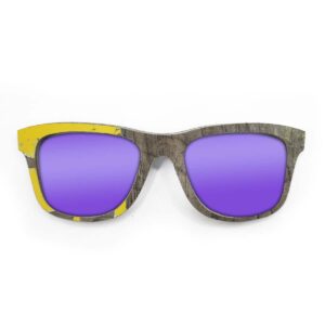 Wayfarer Style Recycled Wooden Skateboard Glasses (Large)