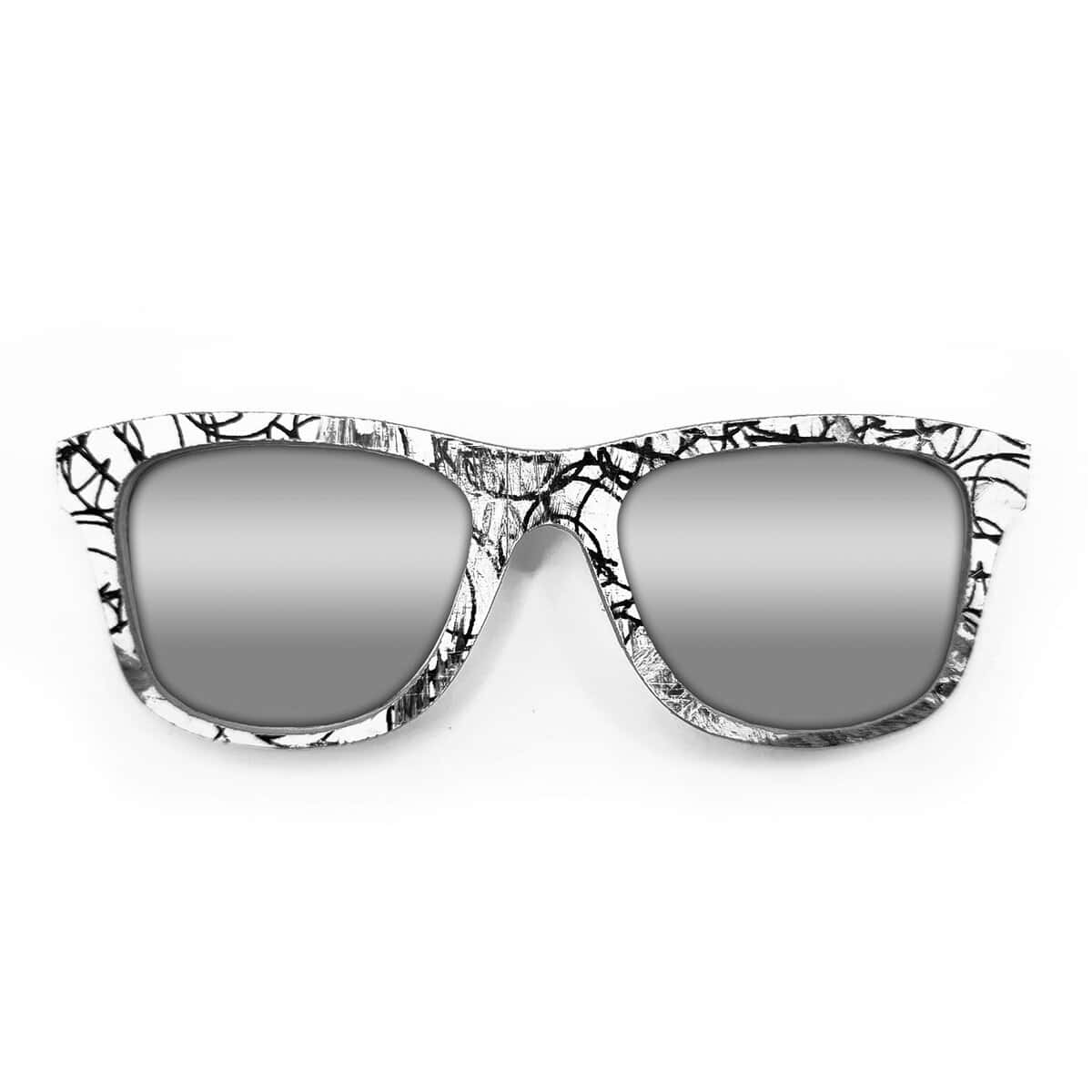 Wayfarer Style Recycled Wooden Skateboard Glasses (Large) - Image 4