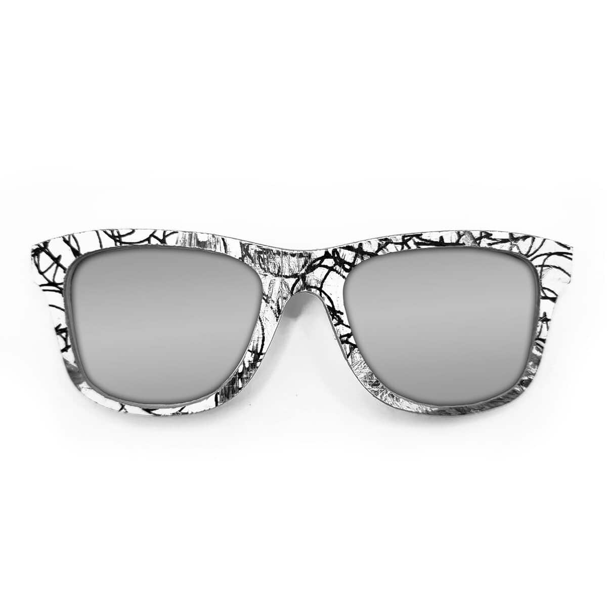 Wayfarer Style Recycled Wooden Skateboard Glasses (Large) - Image 3