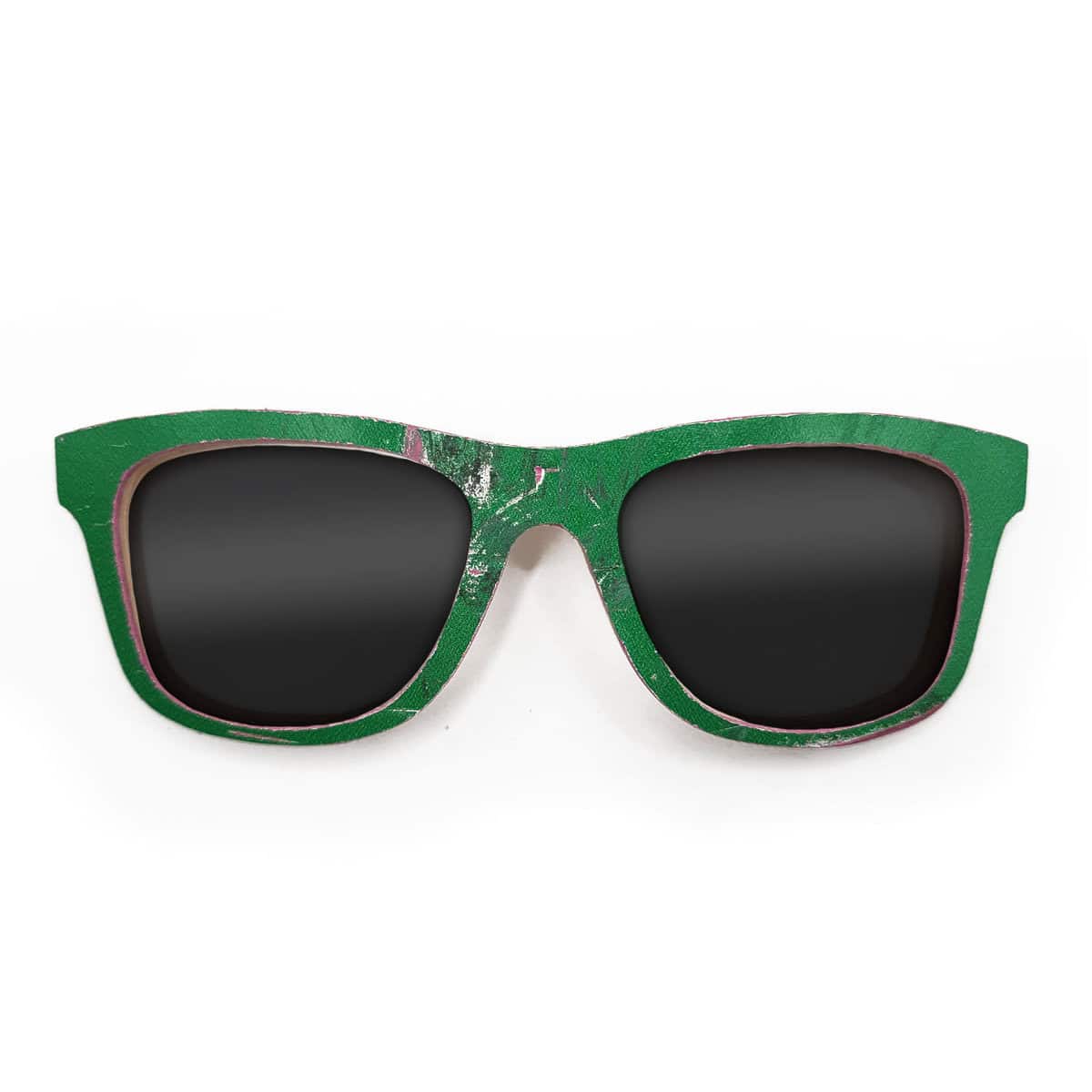 Wayfarer Style Recycled Wooden Skateboard Glasses (Large) - Image 1