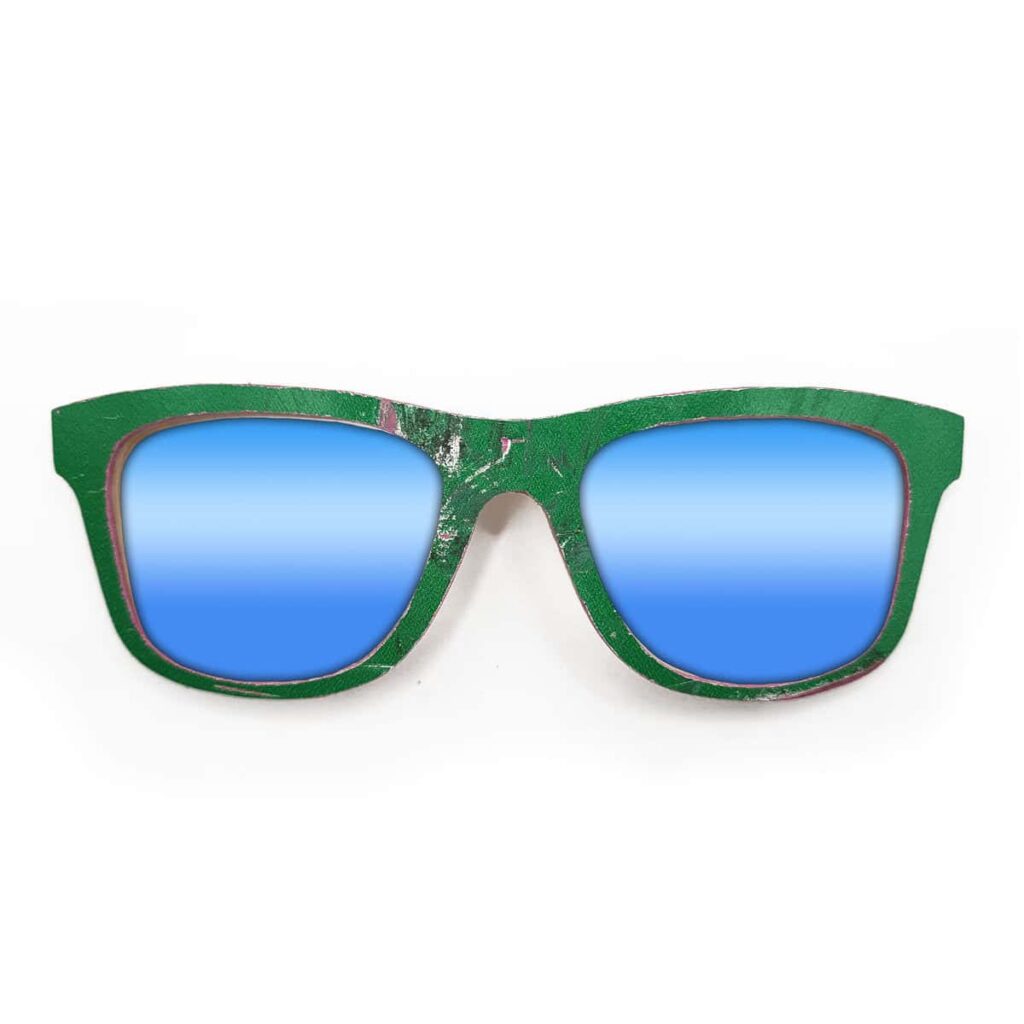 Wayfarer Style Recycled Wooden Skateboard Glasses (Large)