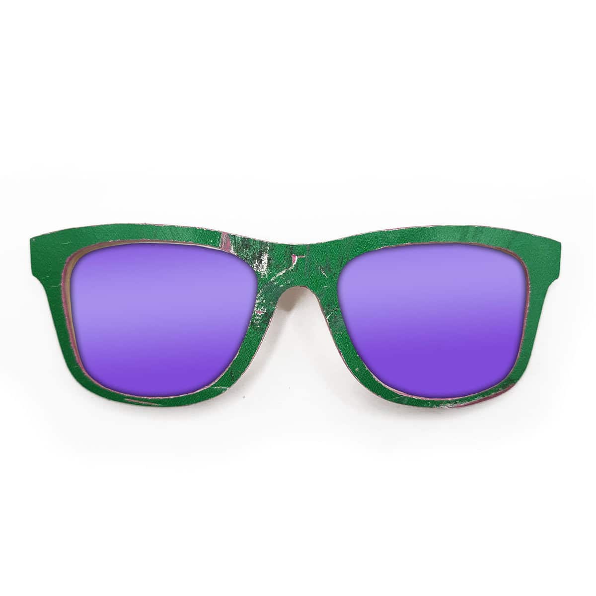 Wayfarer Style Recycled Wooden Skateboard Glasses (Large) - Image 2