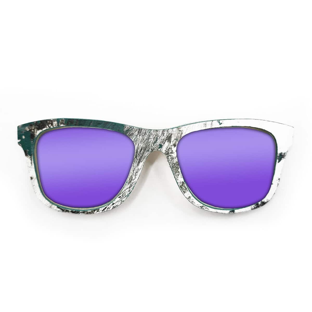 Wayfarer Style Recycled Wooden Skateboard Glasses (Large) - Image 2