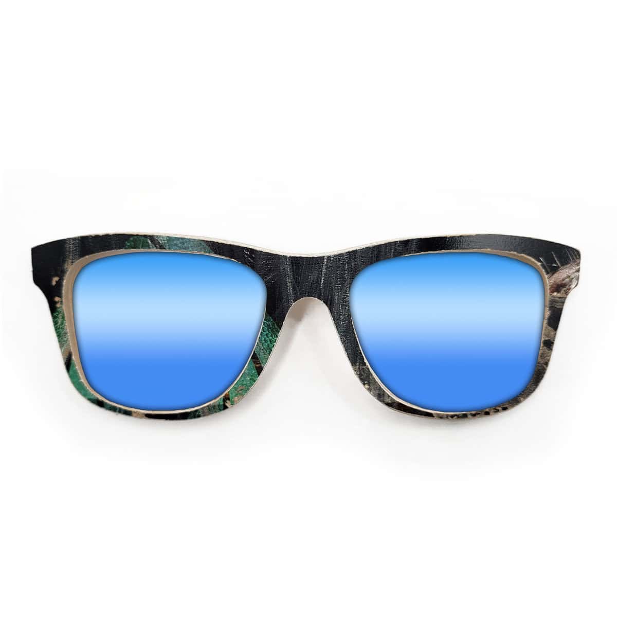Wayfarer Style Recycled Wooden Skateboard Glasses (Large) - Image 2