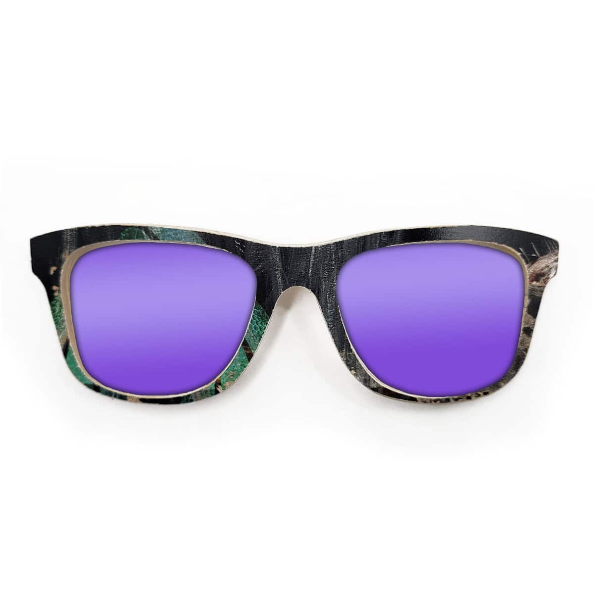 Wayfarer Style Recycled Wooden Skateboard Glasses (Large) - Image 3