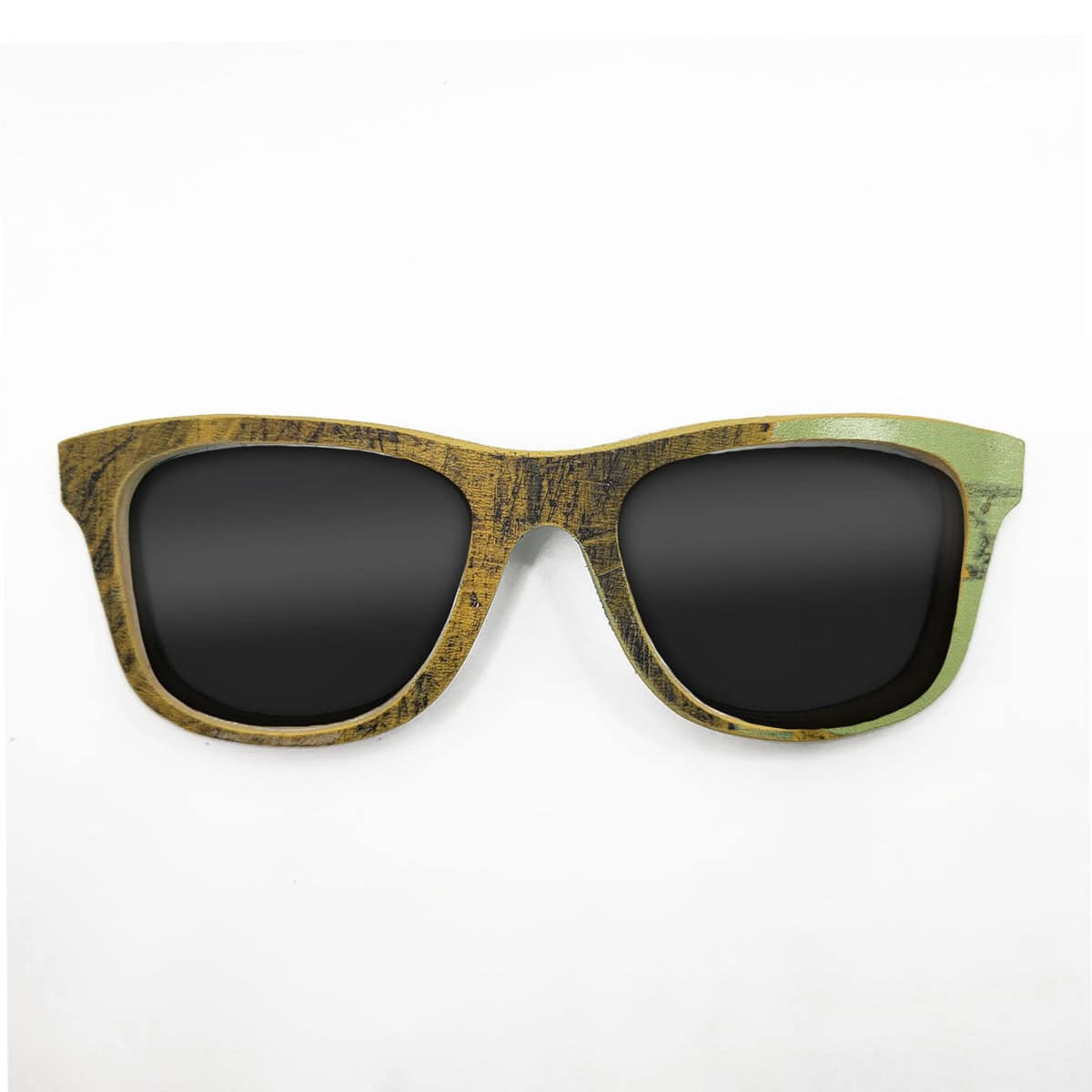 Wayfarer Style Recycled Wooden Skateboard Glasses (Large) - Image 1