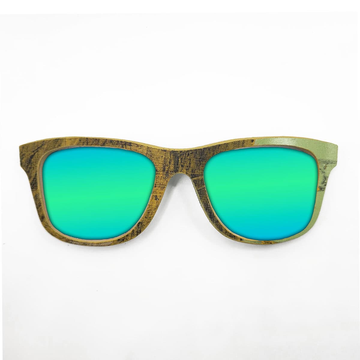 Wayfarer Style Recycled Wooden Skateboard Glasses (Large) - Image 3