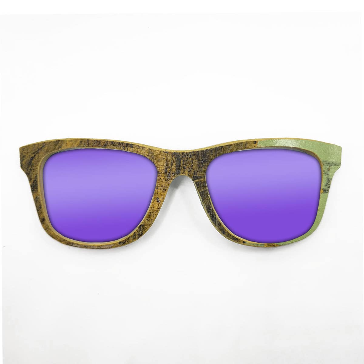 Wayfarer Style Recycled Wooden Skateboard Glasses (Large) - Image 2