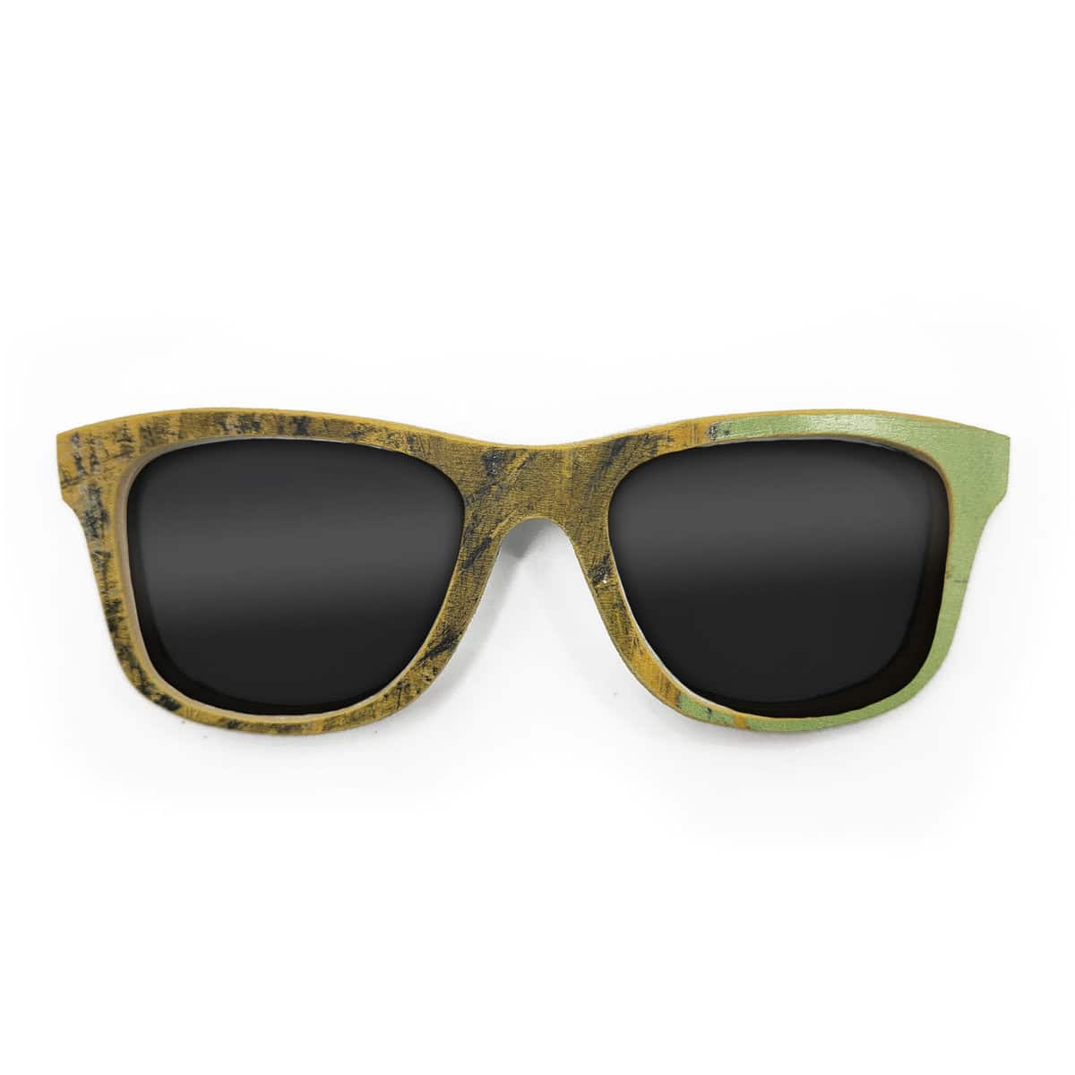 Wayfarer Style Recycled Wooden Skateboard Glasses (Large) - Image 1