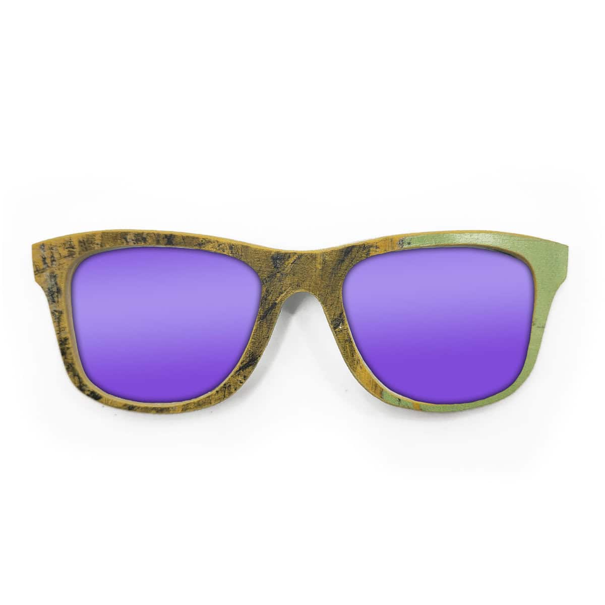 Wayfarer Style Recycled Wooden Skateboard Glasses (Large) - Image 2