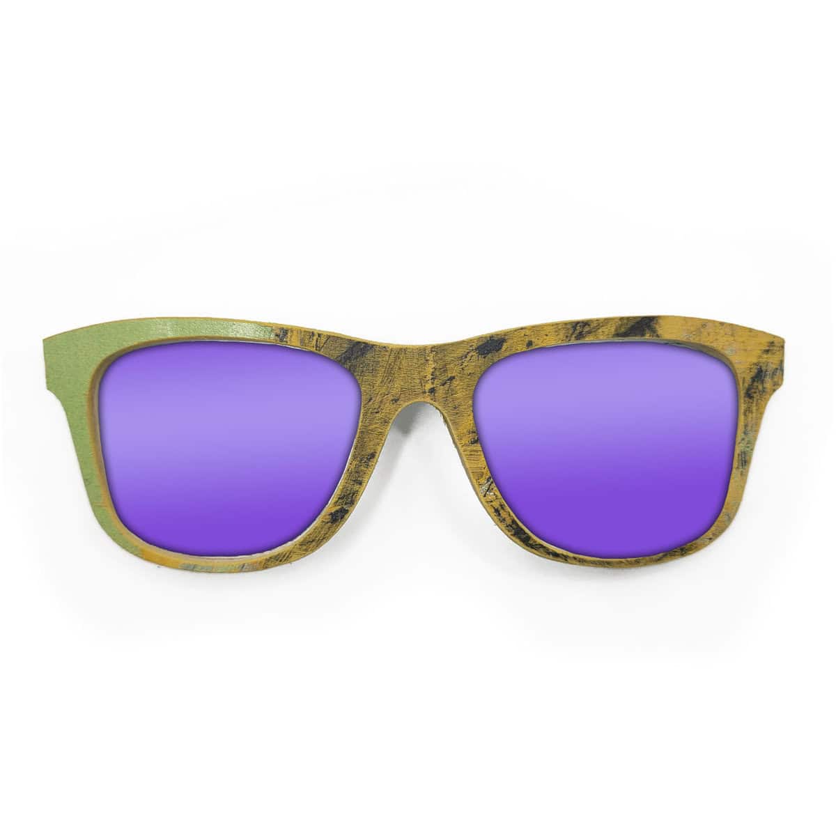 Wayfarer Style Recycled Wooden Skateboard Glasses (Large) - Image 3