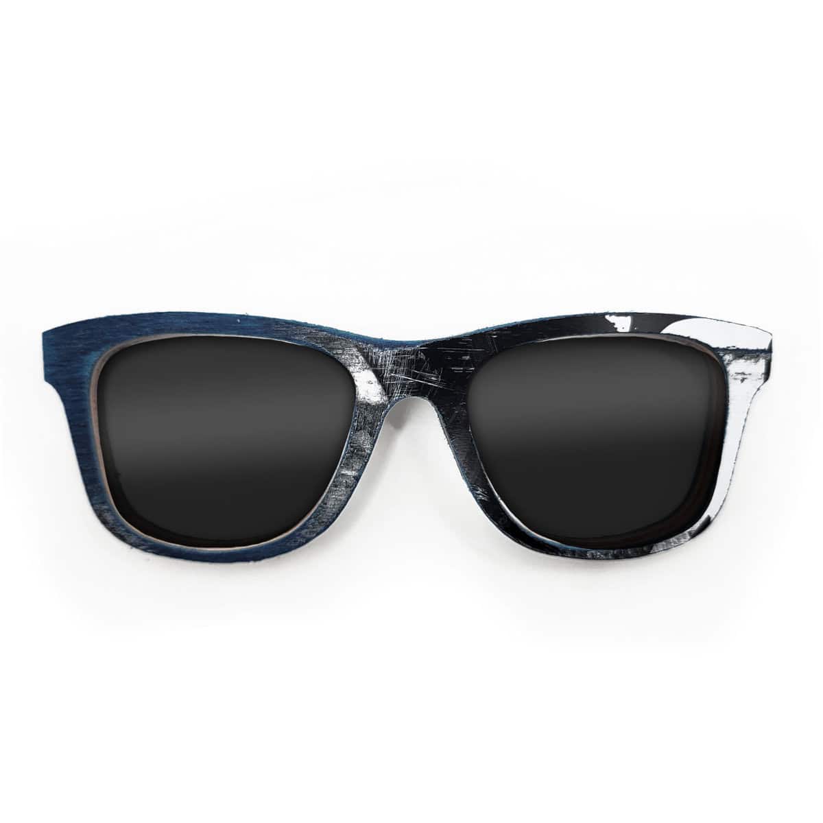 Wayfarer Style Recycled Wooden Skateboard Glasses (Large) - Image 1