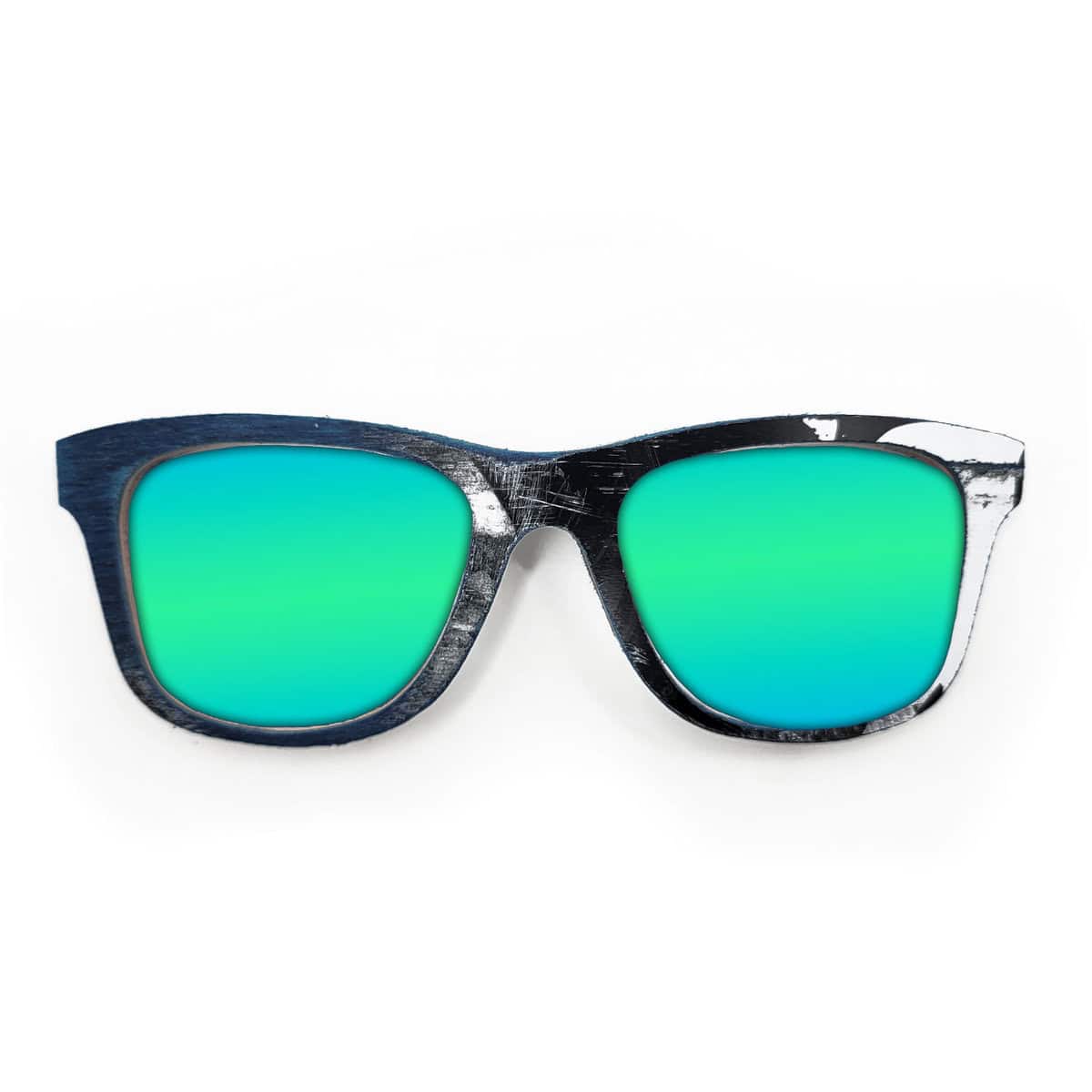 Wayfarer Style Recycled Wooden Skateboard Glasses (Large) - Image 3