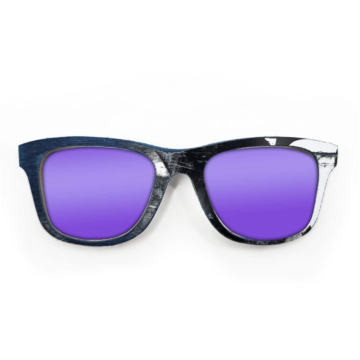 Wayfarer Style Recycled Wooden Skateboard Glasses (Large) - Image 2