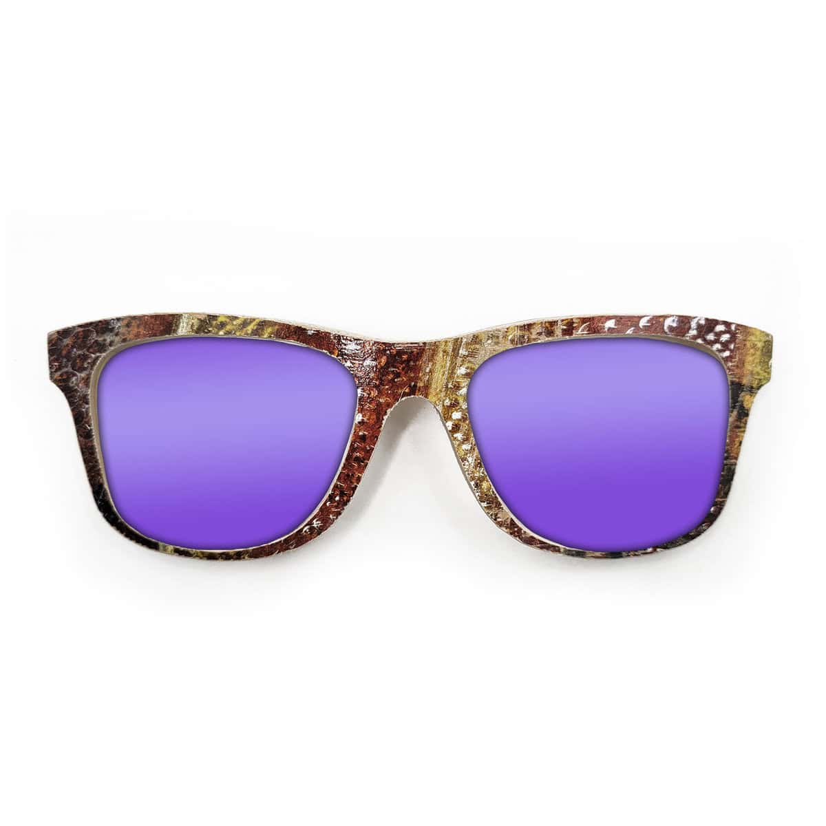Wayfarer Style Recycled Wooden Skateboard Glasses (Large) - Image 2