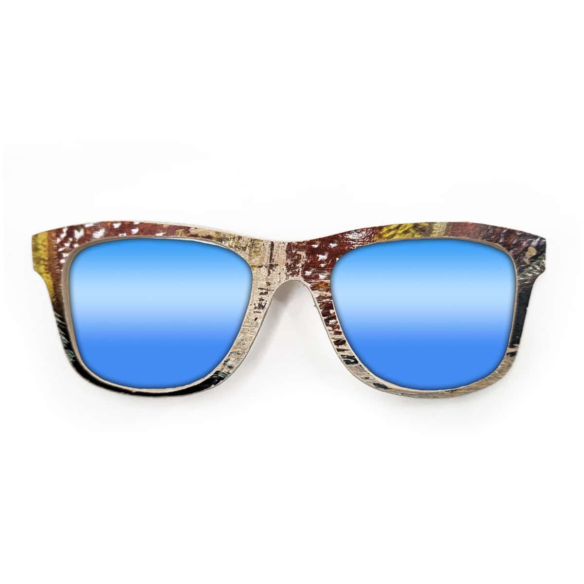 Wayfarer Style Recycled Wooden Skateboard Glasses (Large) - Image 4