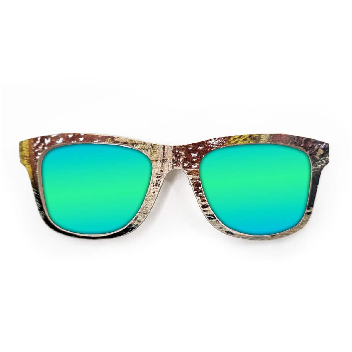 Wayfarer Style Recycled Wooden Skateboard Glasses (Large) - Image 3
