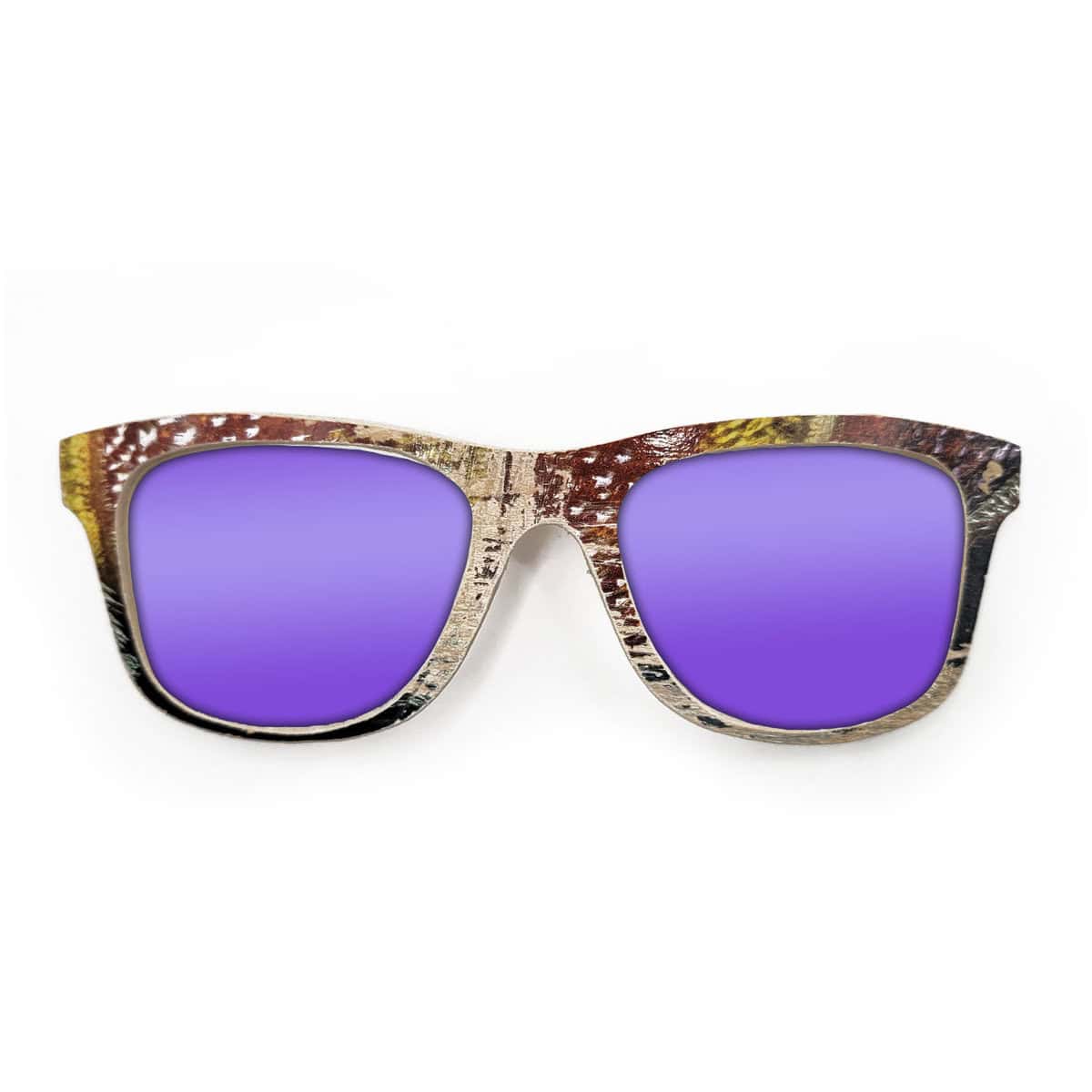 Wayfarer Style Recycled Wooden Skateboard Glasses (Large) - Image 2