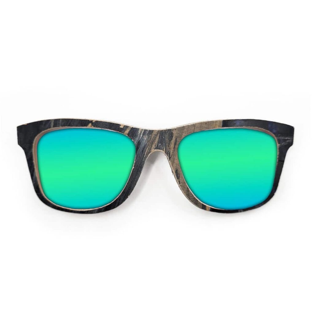 Wayfarer Style Recycled Wooden Skateboard Glasses (Large)