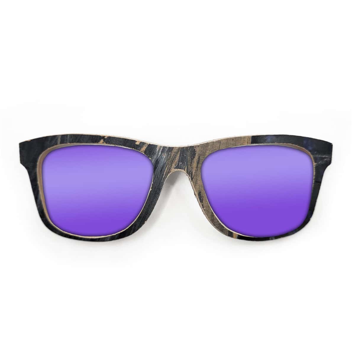 Wayfarer Style Recycled Wooden Skateboard Glasses (Large) - Image 2