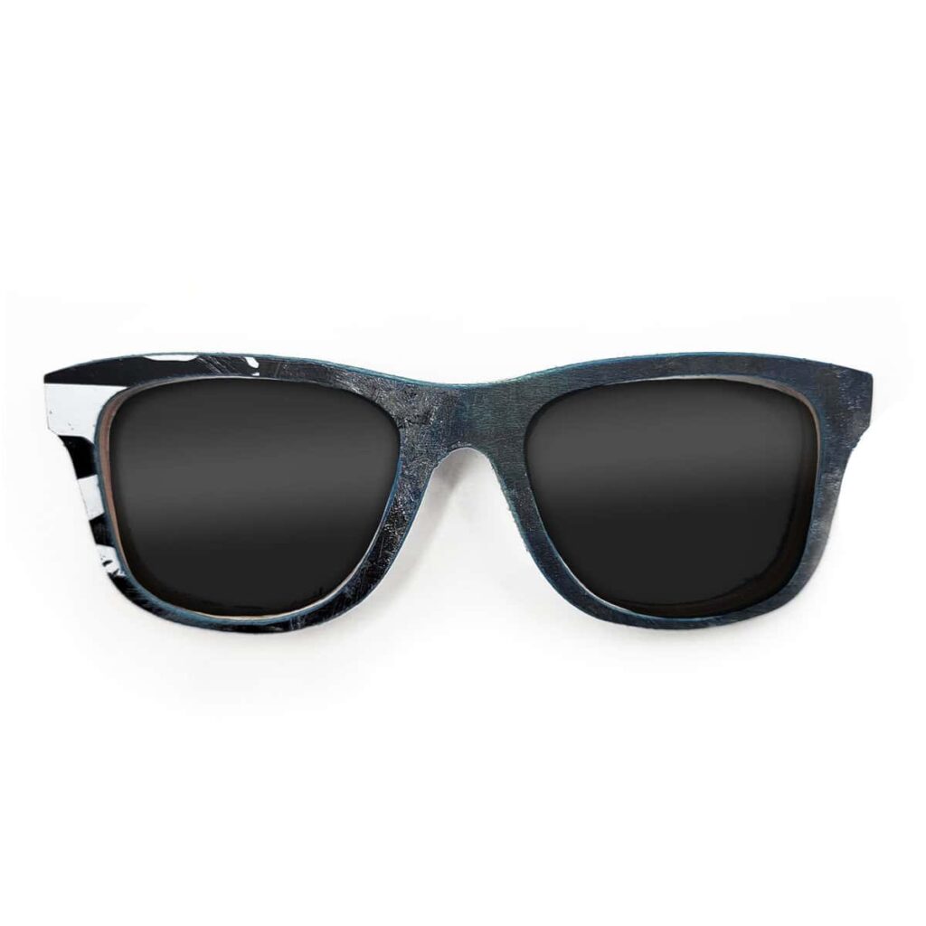 Wayfarer Style Recycled Wooden Skateboard Glasses (Large)