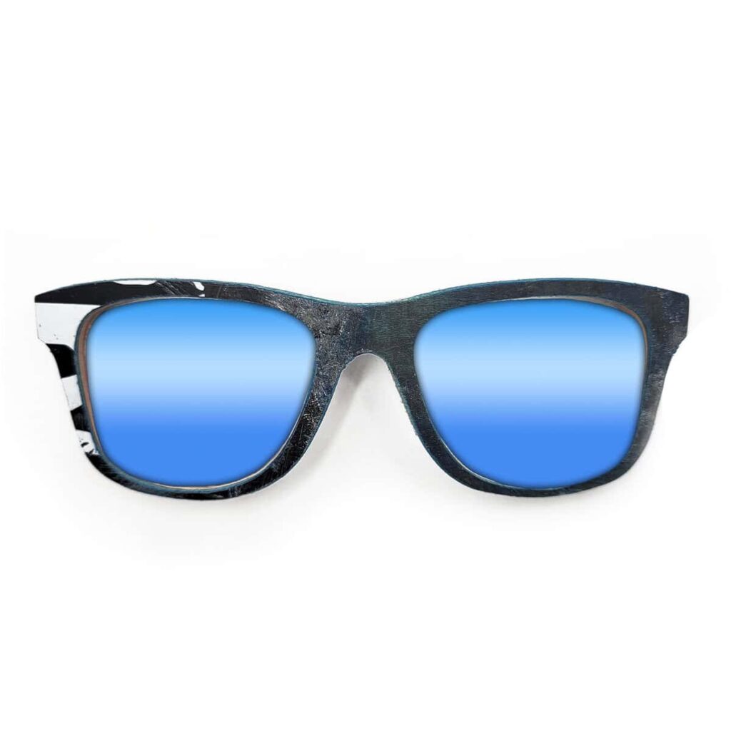 Wayfarer Style Recycled Wooden Skateboard Glasses (Large)