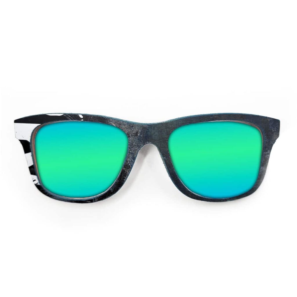 Wayfarer Style Recycled Wooden Skateboard Glasses (Large)