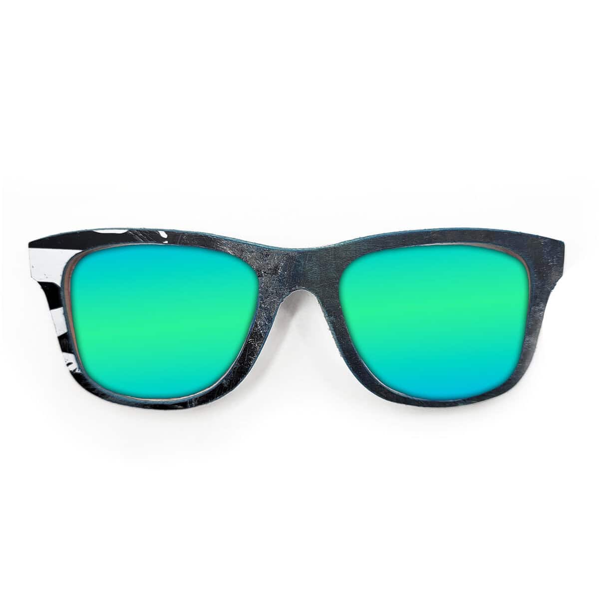 Wayfarer Style Recycled Wooden Skateboard Glasses (Large) - Image 3