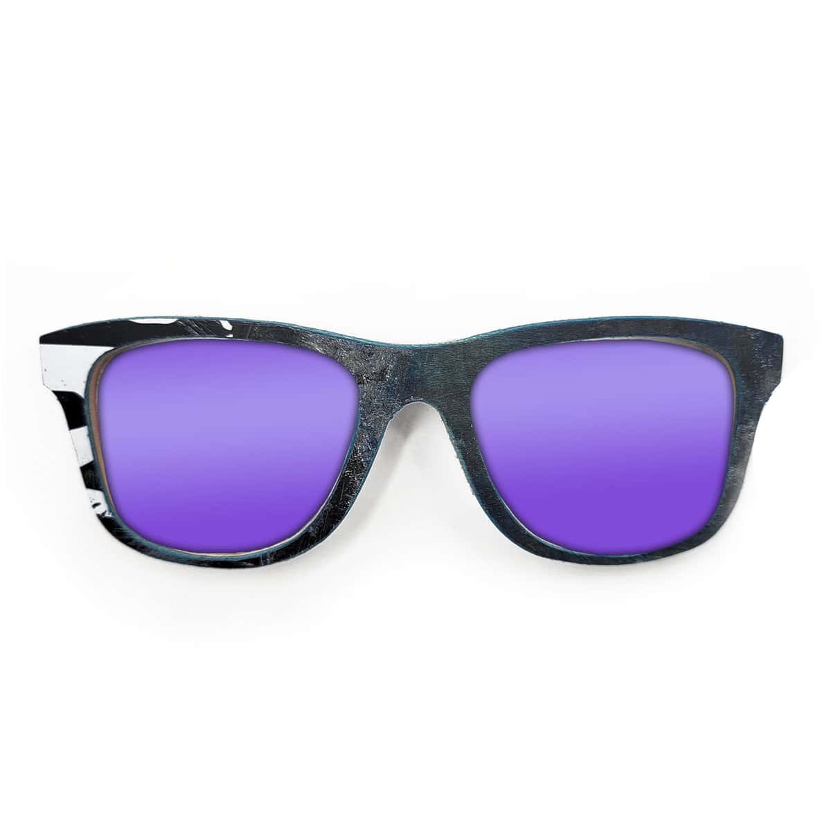 Wayfarer Style Recycled Wooden Skateboard Glasses (Large) - Image 2