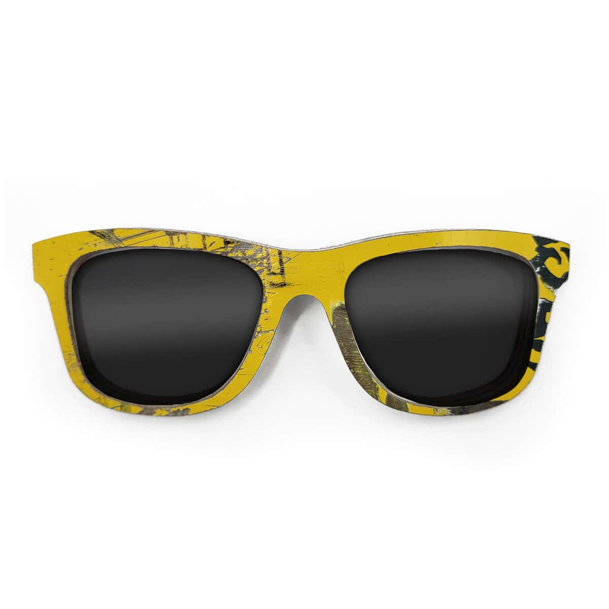 Wayfarer Style Recycled Wooden Skateboard Glasses (Large) - Image 1