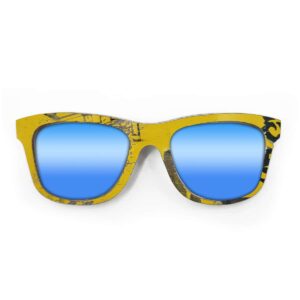 Wayfarer Style Recycled Wooden Skateboard Glasses (Large) - Image 4