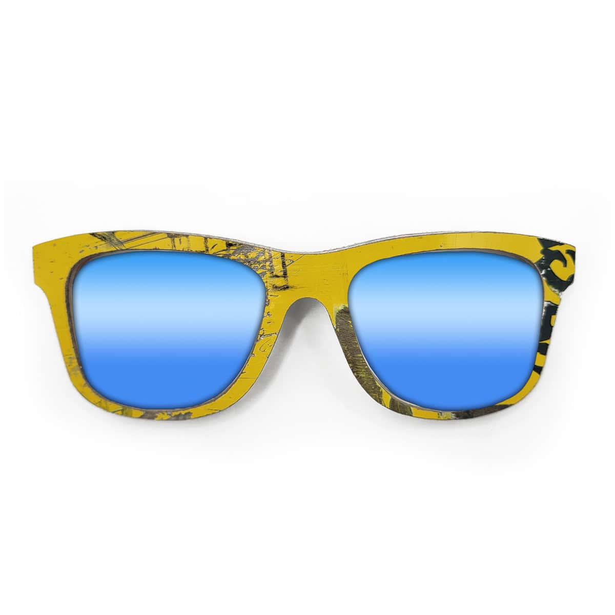 Wayfarer Style Recycled Wooden Skateboard Glasses (Large) - Image 4