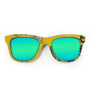 Wayfarer Style Recycled Wooden Skateboard Glasses (Large) - Image 3