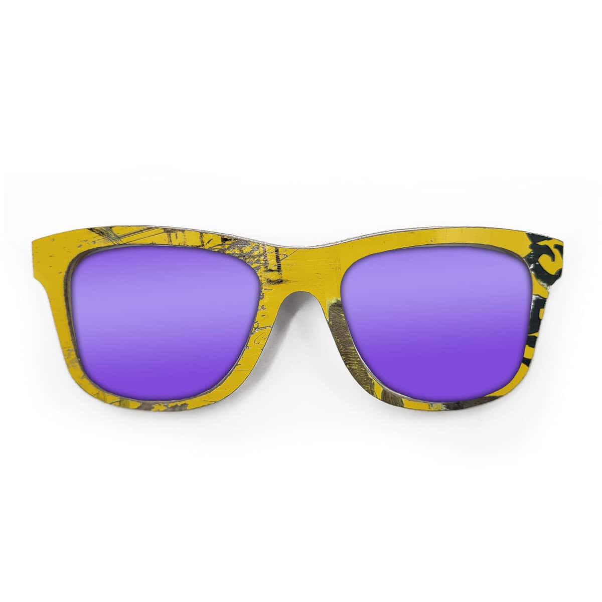 Wayfarer Style Recycled Wooden Skateboard Glasses (Large) - Image 2