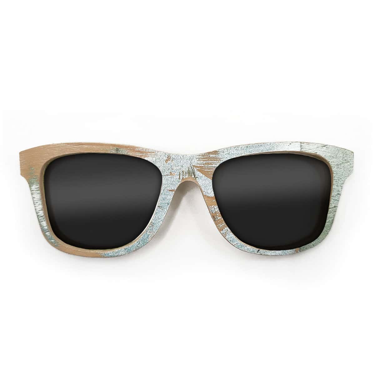 Wayfarer Style Recycled Wooden Skateboard Glasses (Large) - Image 1