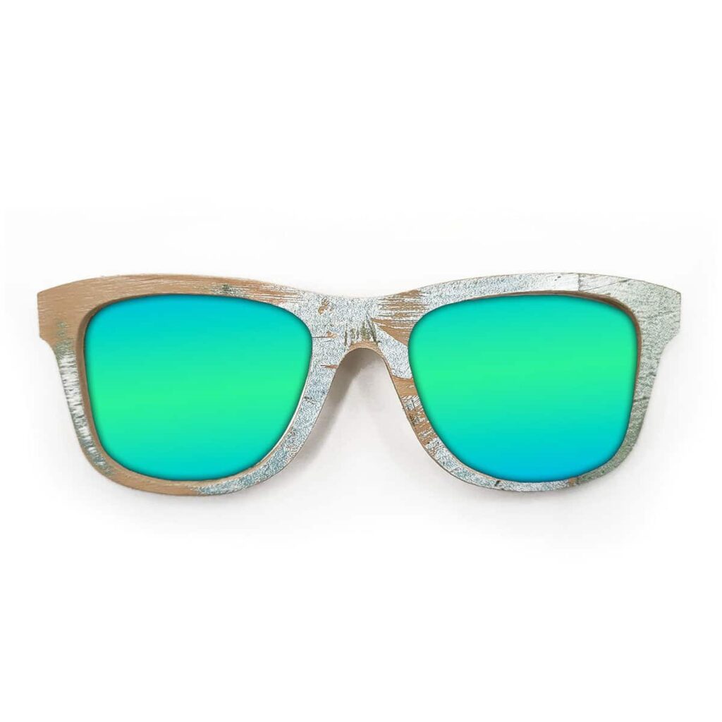 Wayfarer Style Recycled Wooden Skateboard Glasses (Large)