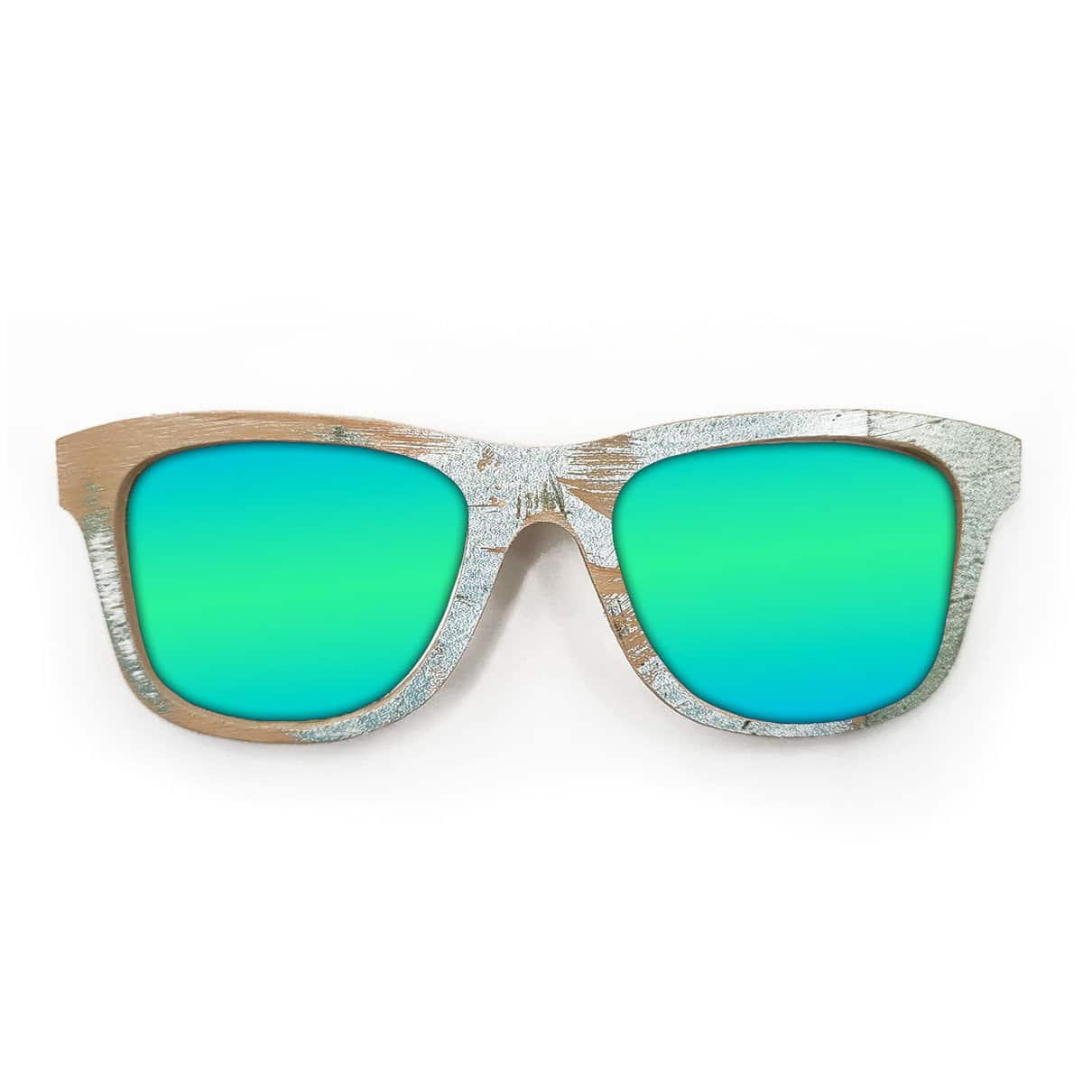 Wayfarer Style Recycled Wooden Skateboard Glasses (Large) - Image 3
