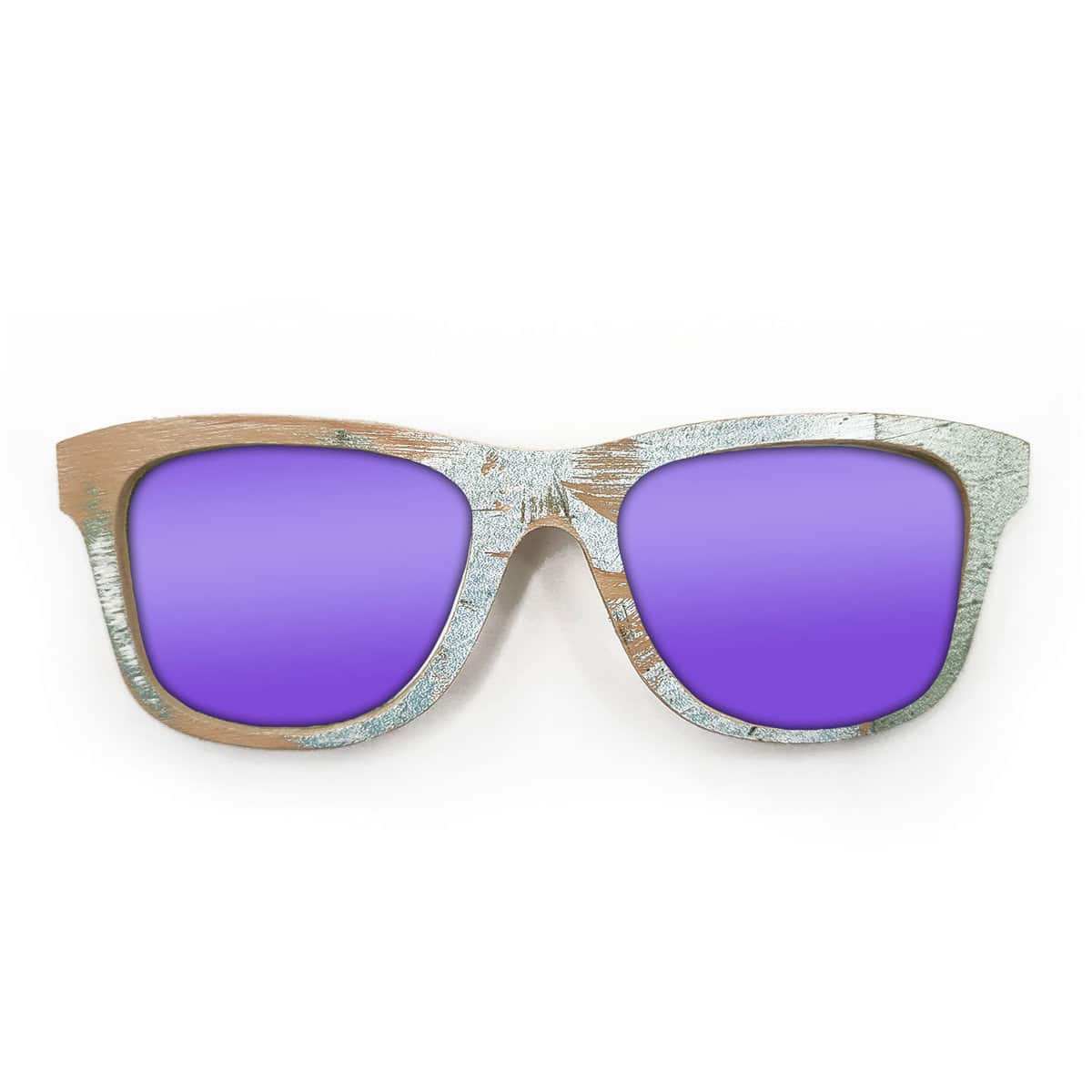 Wayfarer Style Recycled Wooden Skateboard Glasses (Large) - Image 2