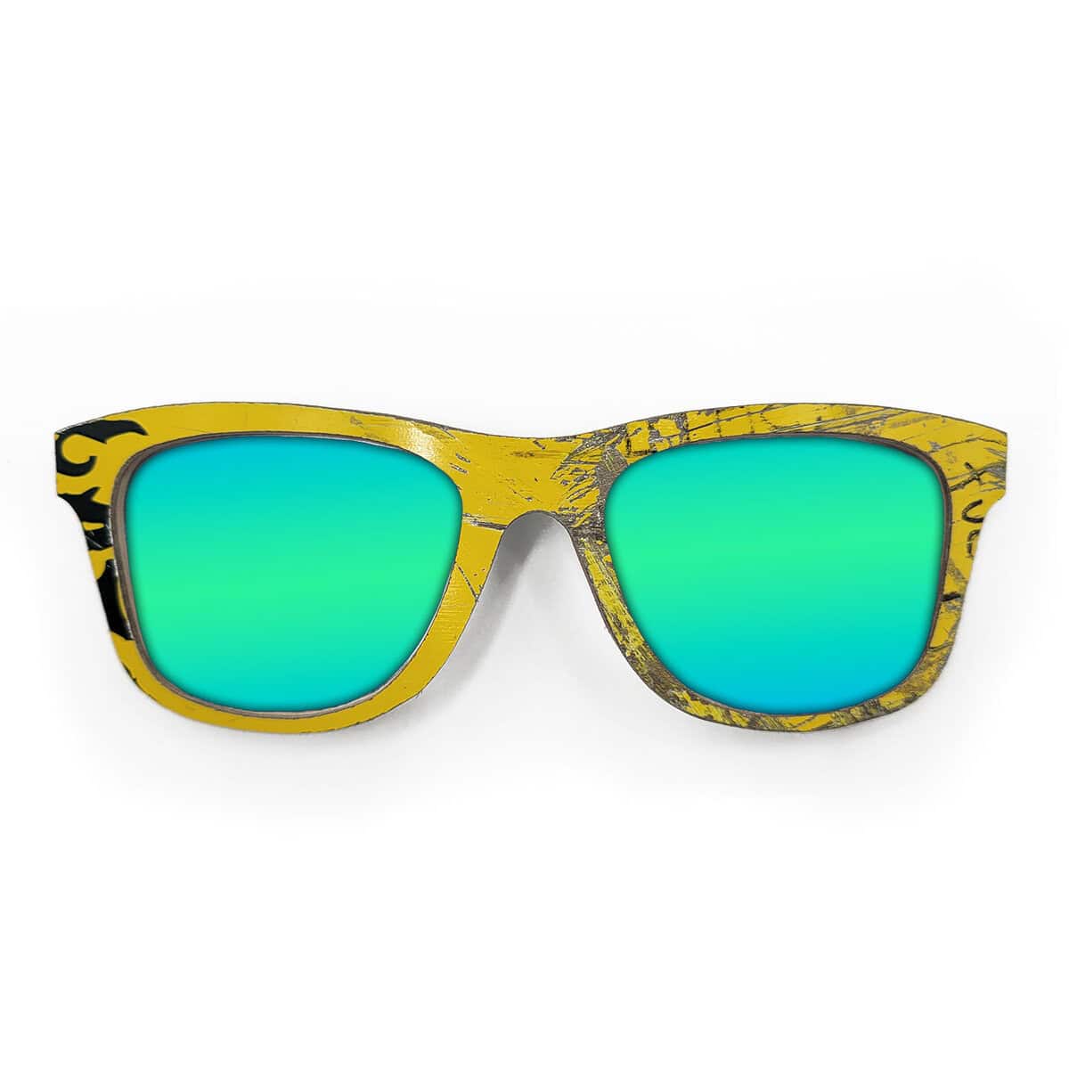 Wayfarer Style Recycled Wooden Skateboard Glasses (Large) - Image 2