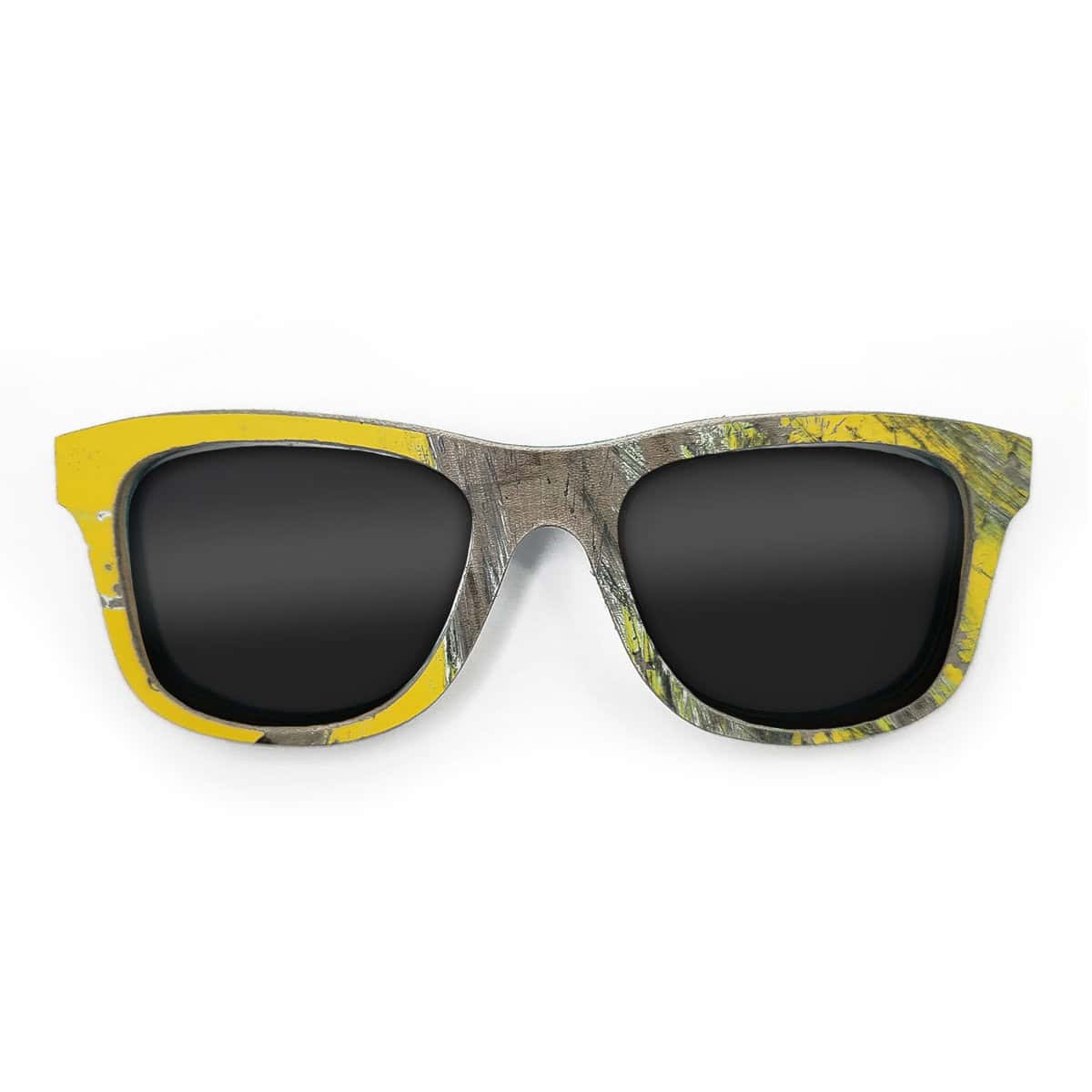 Wayfarer Style Recycled Wooden Skateboard Glasses (Large) - Image 1